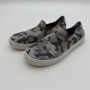 Rothy's The Kids Sneaker‎ Youth 4 K4 Gray Camo Knit Fabric Slip On Casual Shoes